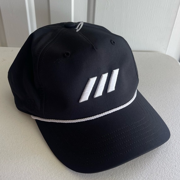 Adidas golf nwt 5 panel rope hat black white cap - Picture 1 of 6